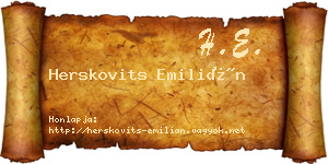Herskovits Emilián névjegykártya